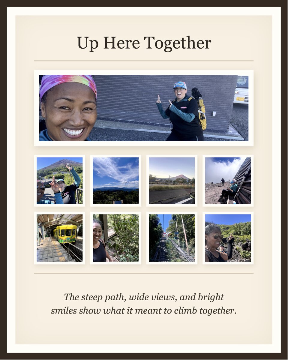 Memory Folio page titled Up Here Together